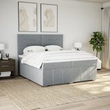  Krevet s oprugama i madracem svjetlosivi 200 x 200cm od tkanine | shoptok.hr