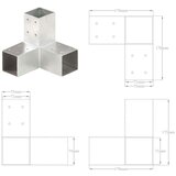 vidaXL spojnici za stupove u y-obliku 4 kom pocinčani metal 71 x 71 mm | shoptok.hr