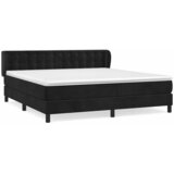 Krevet s oprugama i madracem crni 160x200 cm baršunasti | shoptok.hr