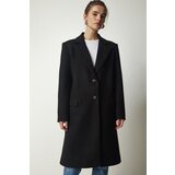  Women's Black Double Breasted Collar Buttoned Cachet Coat | ePonuda.com