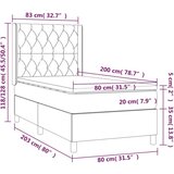  Box spring postelja z vzmetnico LED temno siva 80x200 cm žamet, (20789281) | Shoptok.si