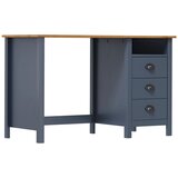 Furnova Pisalna miza Hill s 3 predali siva 120x50x74 cm borovina, (21925217) Cene