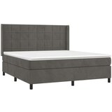  Krevet box spring s madracem LED tamnosivi 160x200 cm baršun | shoptok.hr
