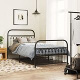 Maison Chic Kovinski Posteljni okvir - Dvoposteljna postelja - Zakonska postelja z vzglavjem in vznožjem črn 100x190 cm, (21695820) | Shoptok.si