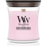 WoodWick Cherry Blossom & Vanilla mirisna svijeća s drvenim fitiljem 85 g | shoptok.hr