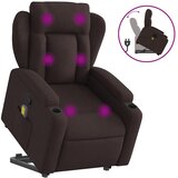 Maison Chic masažni naslanjač - Relax naslanjač s funkcijo vstajanja temno rjavo blago, (22061693) | Shoptok.si
