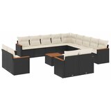  14-dijelni set vrtnih sofa s jastucima poliratan crni | shoptok.hr
