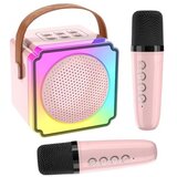  Bluetooth zvučnik P8/ Karaoke sa 2 mikrofona/ roza | ePonuda.com