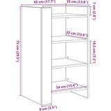  Komoda boja smeđeg hrasta 45x35x75 cm od konstruiranog drva | shoptok.hr