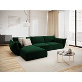 Mazzini Sofas Tamno zelena baršunasti kutna garnitura (s lijevim kutom/s ležaljkom) Vanda – | shoptok.hr