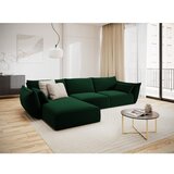 Mazzini Sofas Temno zelena žametna kotna sedežnagarnitura z ležalnikom (levi kot) Vanda – | Shoptok.si