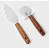 Sinsay Set pribora za pizzu s drvenim ručkama: nož i rezač za pizzu 2 pack | shoptok.hr