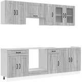  8-dijelni set kuhinjskih ormarića Kalmar konstruiranog drva Siva | Shoptok.si