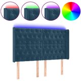  LED uzglavlje tamnoplavo 163x16x118/128 cm baršunasto | shoptok.hr