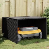 vidaXL Garaža za robotsku kosilicu crna 86x90x52/57 cm od poliratana | shoptok.hr