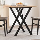 vidaXL Blagovaonski stol X-oblika 70x70x75 5 cm od borovine i željeza Cijene