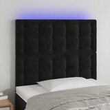 vidaXL LED posteljno vzglavje črno 80x5x118/128 cm žamet Cene