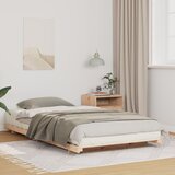 vidaXL Posteljni okvir Rjava 80 x 220 cm Trdna borovina | Shoptok.si