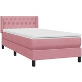 Box spring postelja z vzmetnico roza 90x220 cm žamet, (22053984) | Shoptok.si