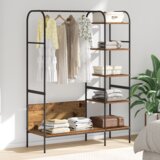 vidaXL Oprtnik za oblačila s policami Star Les 120x44x160 cm Les | Shoptok.si