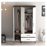 Hanah home kumsal rt - walnut, white walnutwhite wardrobe | Eponuda.com