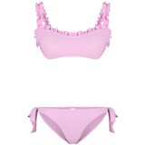 Trendyol Pink Bralette Frilly Textured Bikini Set | shoptok.hr
