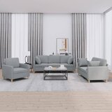  3-dijelni set sofa s jastucima svjetlosivi od tkanine Cijene