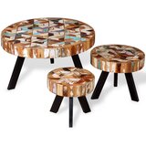  Set Stolića za Kavu od Masivnog Obnovljenog Drveta Tri Komada | shoptok.hr