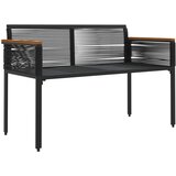  Vanjska klupa s jastukom Crna 117 x 54 x 74.5 cm poliratan | shoptok.hr