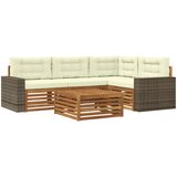  Set vanjskih sofa 5 kom. Prirodna i krem Poliester | shoptok.hr