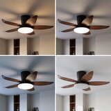 Brilagi LED prigušiva stropni ventilator LED/32W/230V 95 cm crna/braon + daljinski upravljač | Eponuda.com