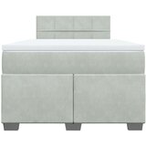 vidaXL Box spring postelja z vzmetnico svetlo siva 120x190 cm žamet | Shoptok.si