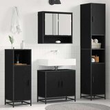 vidaXL set namještaja za kupaonicu 3 pcs crni hrast konstruirano drvo Cijene