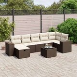vidaXL 8-dijelni set vrtnih sofa s jastucima smeđi od poliratana | shoptok.hr