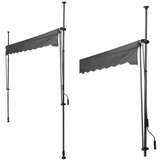 ProGarden nastavljiva balkonska tenda 250 × 120 cm z ročno korbo – siva | Shoptok.si