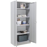 eurokraft basic Omara s krilnimi vrati, višina x širina x globina 1850 x 800 x 420 mm, svetlo sive barve | Shoptok.si
