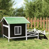  Kućica za pse siva 159 x 120 x 88,5 cm od masivne borovine | Shoptok.si