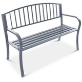 Vrtna klupa s naslonom, park klupa za terasu i balkon, metalna konstrukcija, grafitna | shoptok.hr