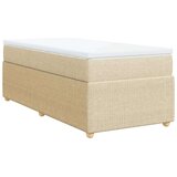 vidaXL Krevet s oprugama i madracem krem 100 x 200 cm od tkanine | shoptok.hr