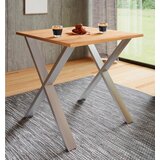 MID.YOU JEDILNA MIZA, srebrne barve, medeni hrast | Shoptok.si