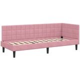  Kutni okvir kreveta s uzglavljem Ružičasta 80 x 200 cm Baršun | shoptok.hr