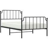 Metalni okvir kreveta s uzglavljem i podnožjem crni 107x203 cm | shoptok.hr