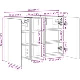  Komplet omaric za kopalnico z LED lučmi 3 pcs 80 x 10,5 x 50 cm, (5000246385) | Shoptok.si