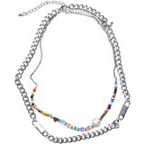 Urban Classics Accessoires Peace Bead Layering Necklace 2-Pack silver | shoptok.hr