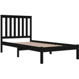  Posteljni okvir črn iz borovine 75x190 cm 2FT6, (20684938) | Shoptok.si