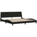  Posteljni okvir brez vzmetnice črn 200x200 cm blago | Shoptok.si