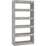 Furnova Knjižna omara/pregrada betonsko siva 80x30x166 cm iverna plošča, (21933066) | Shoptok.si