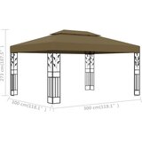  Sjenica s dvostrukim krovom 3 x 4 m smeđe-siva 180 g/m² | Eponuda.ba
