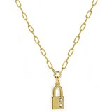 Ženski victoria cruz san valentin gold lanČiĆ sa katanac priveskom ( a3905-07dg )