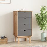 The Living Store Predalnik OTTA rjav in siv 45x39x90 cm trdna borovina - Omarica S Predali, (21435275) Cene